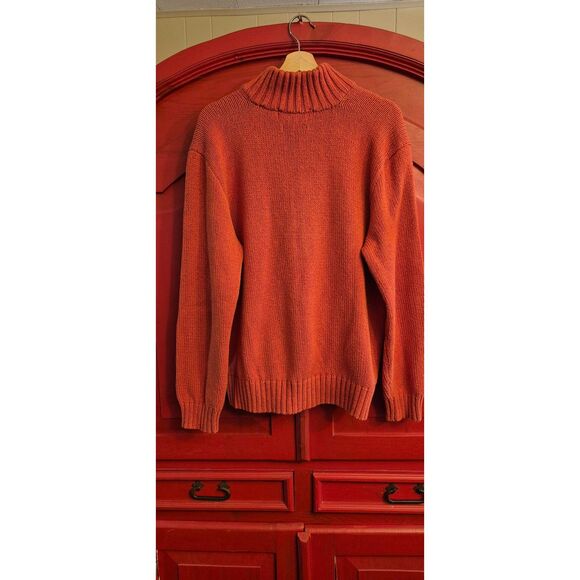 Polo Ralph Lauren Mens XL Burnt Orange Knit Sweater 1/4 Zip Front Dressy Casual - Picture 4 of 4